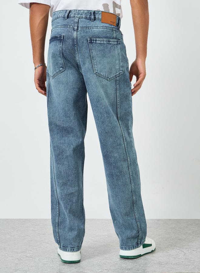 ستايلي جينز بقصة سائبة وتفاصيل باهتة - Image 3